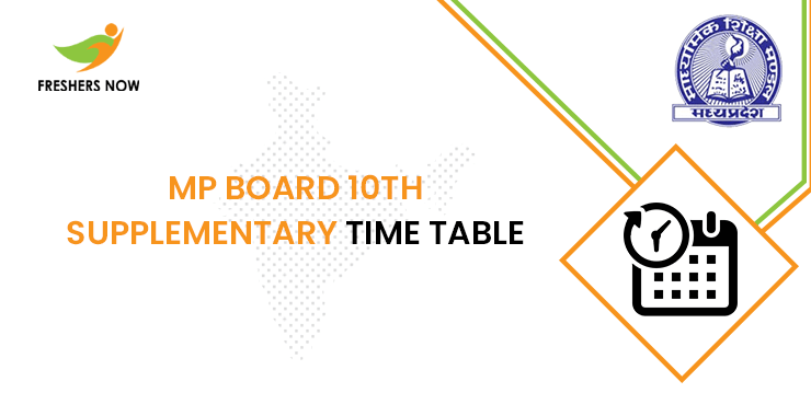 MP Board 10th Supplementary Time Table 2020 Out MPBSE 10th Supply