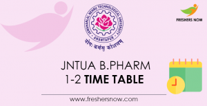 JNTUA B Pharmacy 1 2 Sem Time Table 2023 PDF Out R15 Supply July Exams