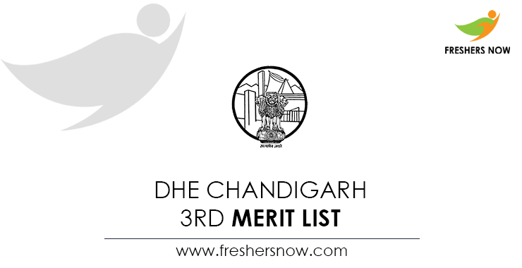 DHE Chandigarh 3rd Merit List 2021 Out 3rd Provisional Merit List