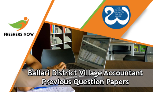 Ballari District Village Accountant Previous Question Papers