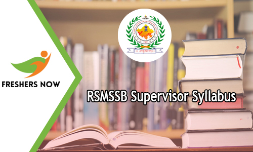 RSMSSB Supervisor Syllabus
