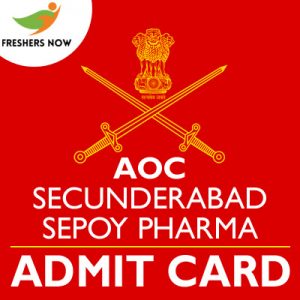 AOC Secunderabad Army Sepoy Pharma Admit Card