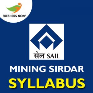 SAIL Mining Sirdar Syllabus 2019