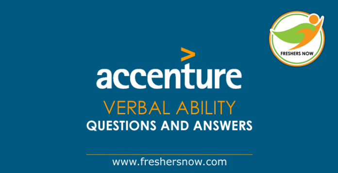 Accenture Verbal Ability Questions and Answers