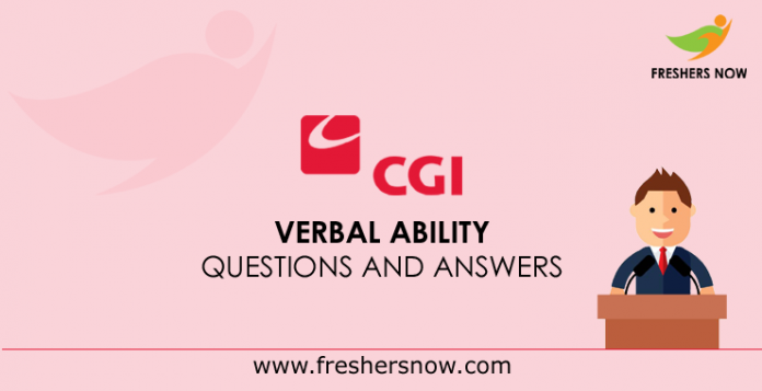 CGI Verbal Ability Questions and Answers