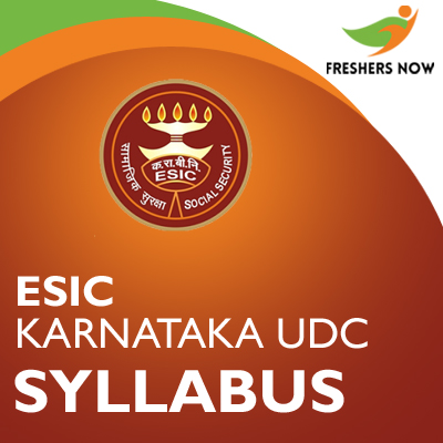 ESIC Karnataka UDC Syllabus 2019