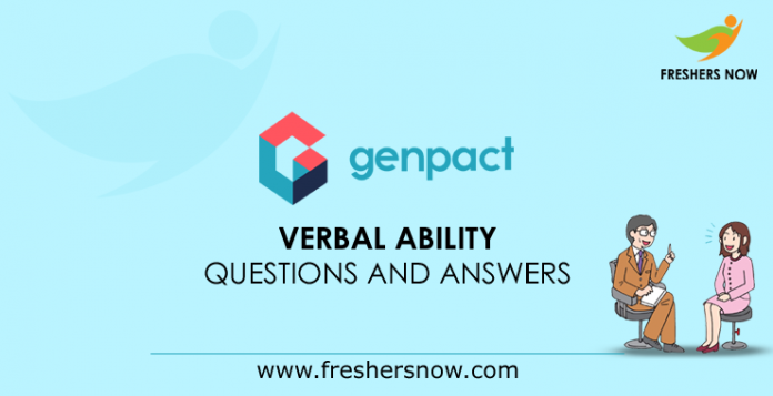 Genpact Verbal Ability Questions and Answers