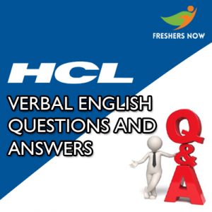 HCL Verbal Ability Questions and Answers