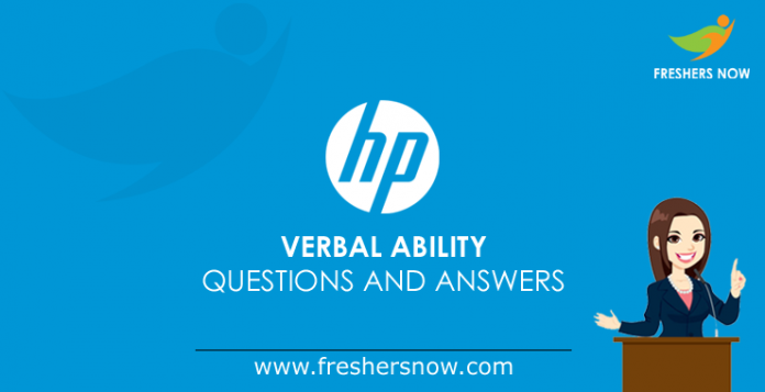 HP Verbal Ability Questions and Answers