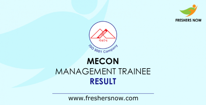 MECON Management Trainee Result 2019