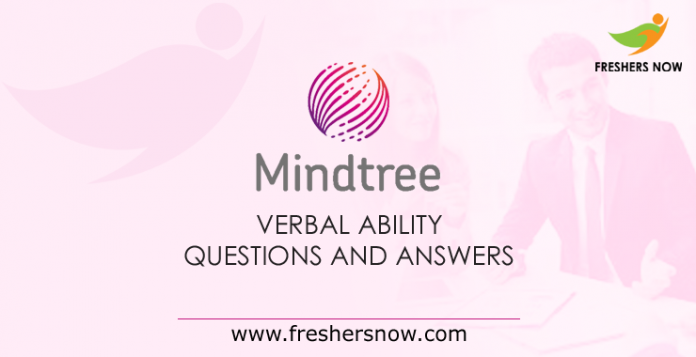 Mindtree Verbal Ability Questions and Answers