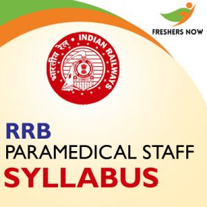 RRB Paramedical Staff Syllabus 2019