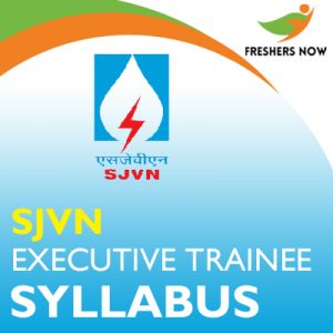 SJVN Executive Trainee Syllabus 2019