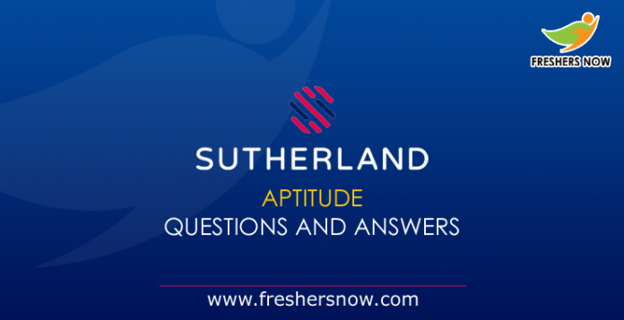 Sutherland Aptitude Questions and Answers