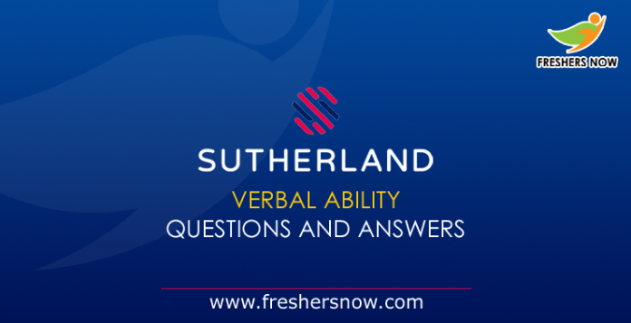 Sutherland Verbal Ability Questions and Answers