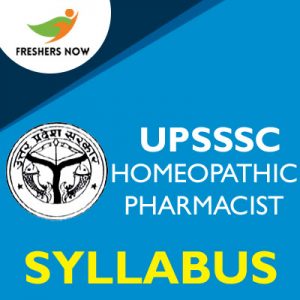 UPSSSC Homeopathic Pharmacist Syllabus 2019