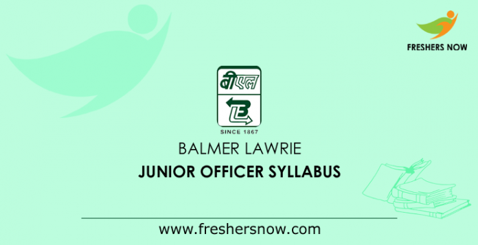 Balmer Lawrie Junior Officer Syllabus