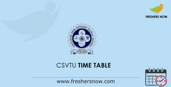 CSVTU Time Table