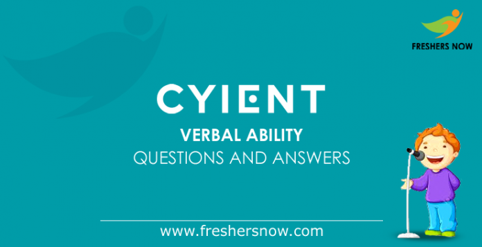 Cyient Verbal Ability Questions and Answers