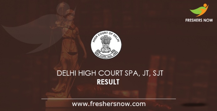 Delhi High Court Senior Personal Assistant Result 2019