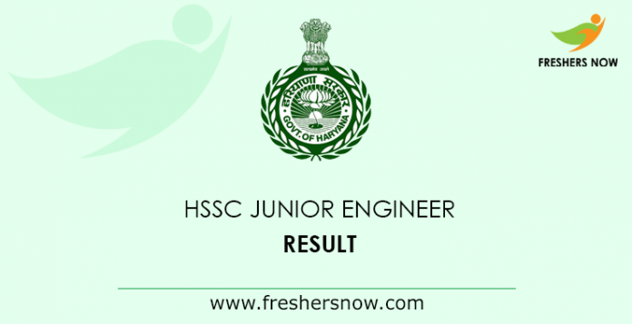 HSSC Junior Engineer Result 2019