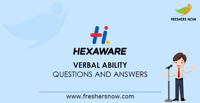 Hexaware Verbal Ability Questions and Answers