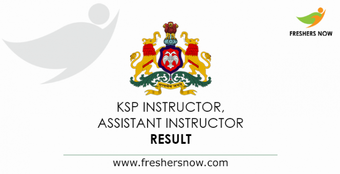 KSP Instructor, Assistant Instructor Result 2019