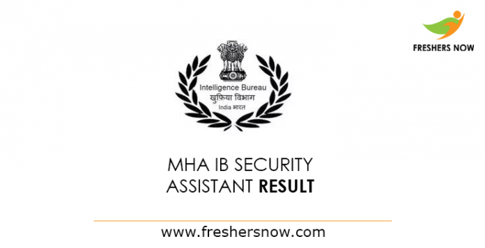 MHA IB Security Assistant Result 2019