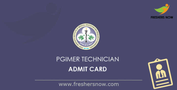 PGIMER Technician Admit Card