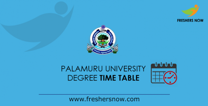 Palamuru University Degree Time Table