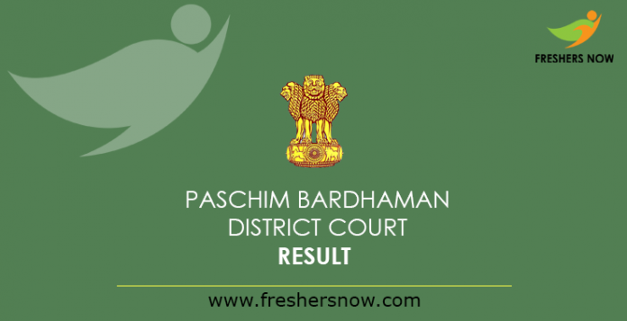 Paschim Bardhaman District Court Result 2019