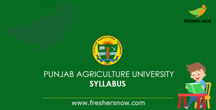 Punjab Agriculture University Syllabus 2019