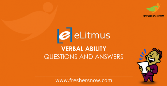eLitmus Verbal Ability Questions and Answers