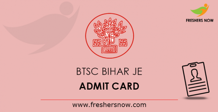 BTSC Bihar JE Admit Card