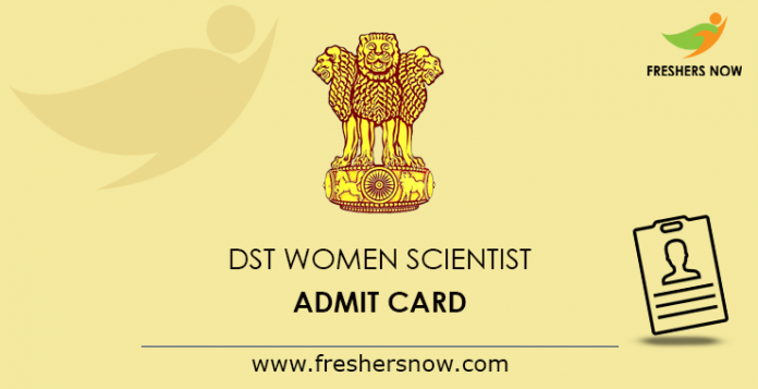 DST Women Scientist Admit Card