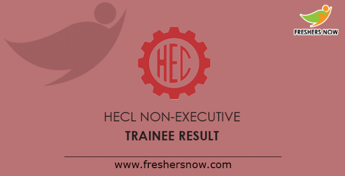 HECL Non-Executive Trainee Result 2019