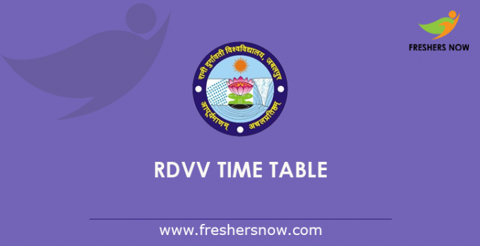 RDVV Time Table 2021 PDF (Out) | BA, B.Sc, B.Com, M.A, M.Com