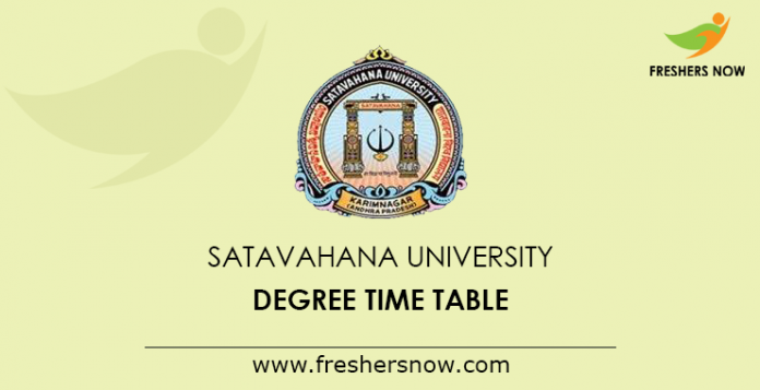 Satavahana University Degree Time Table