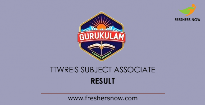 TTWREIS Subject Associate Result 2019