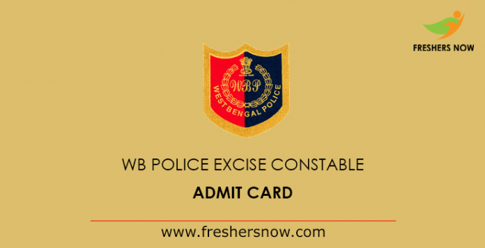 West Bengal Police Excise Constable Admit Card 2019
