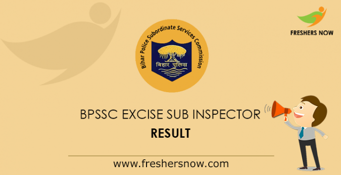 BPSSC Excise Sub Inspector Result 2019