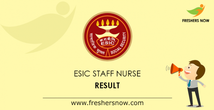 ESIC Staff Nurse Result 2019