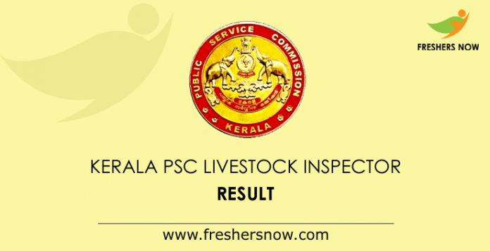 Kerala PSC Livestock Inspector Result