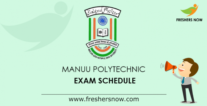 MANUU Polytechnic Exam Schedule 2019