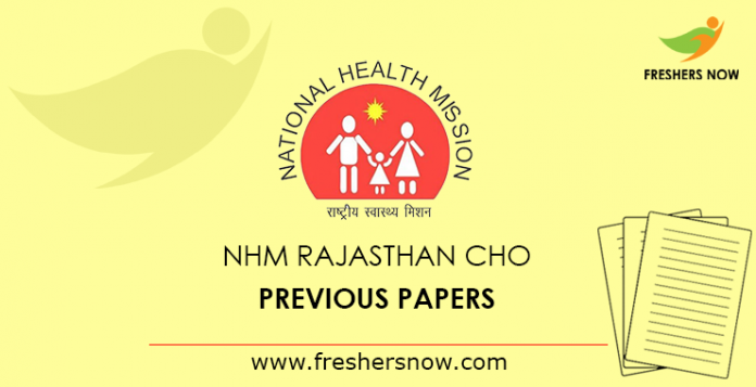 NHM Rajasthan CHO Previous Papers