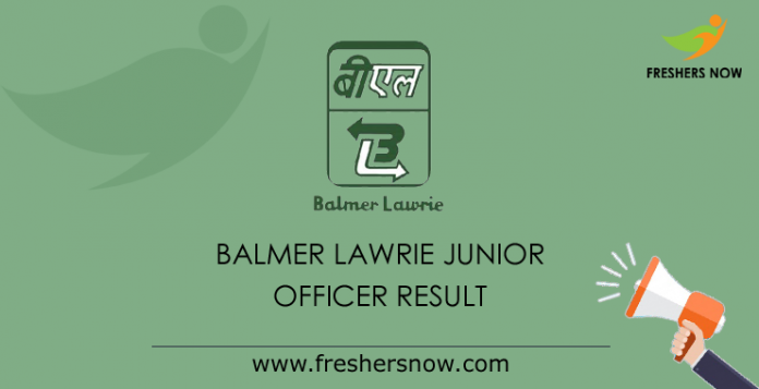 Balmer Lawrie Junior Officer Result