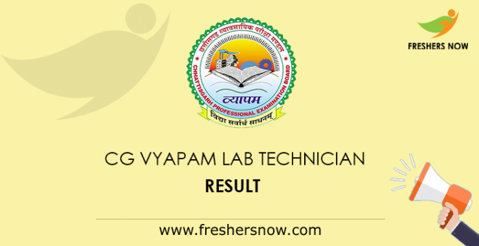 CG Vyapam Lab Technician Result