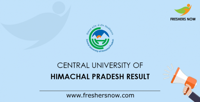 Central University of Himachal Pradesh Result