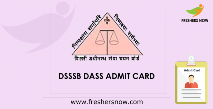 DSSSB DASS Admit Card 2019