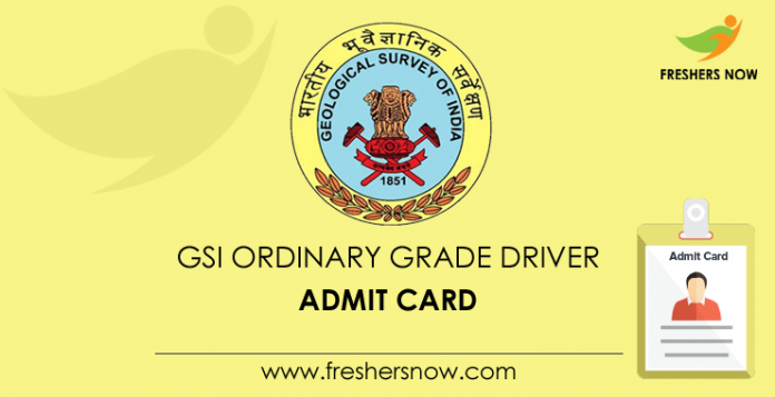 GSI Ordinary Grade Driver Admit Card 2019